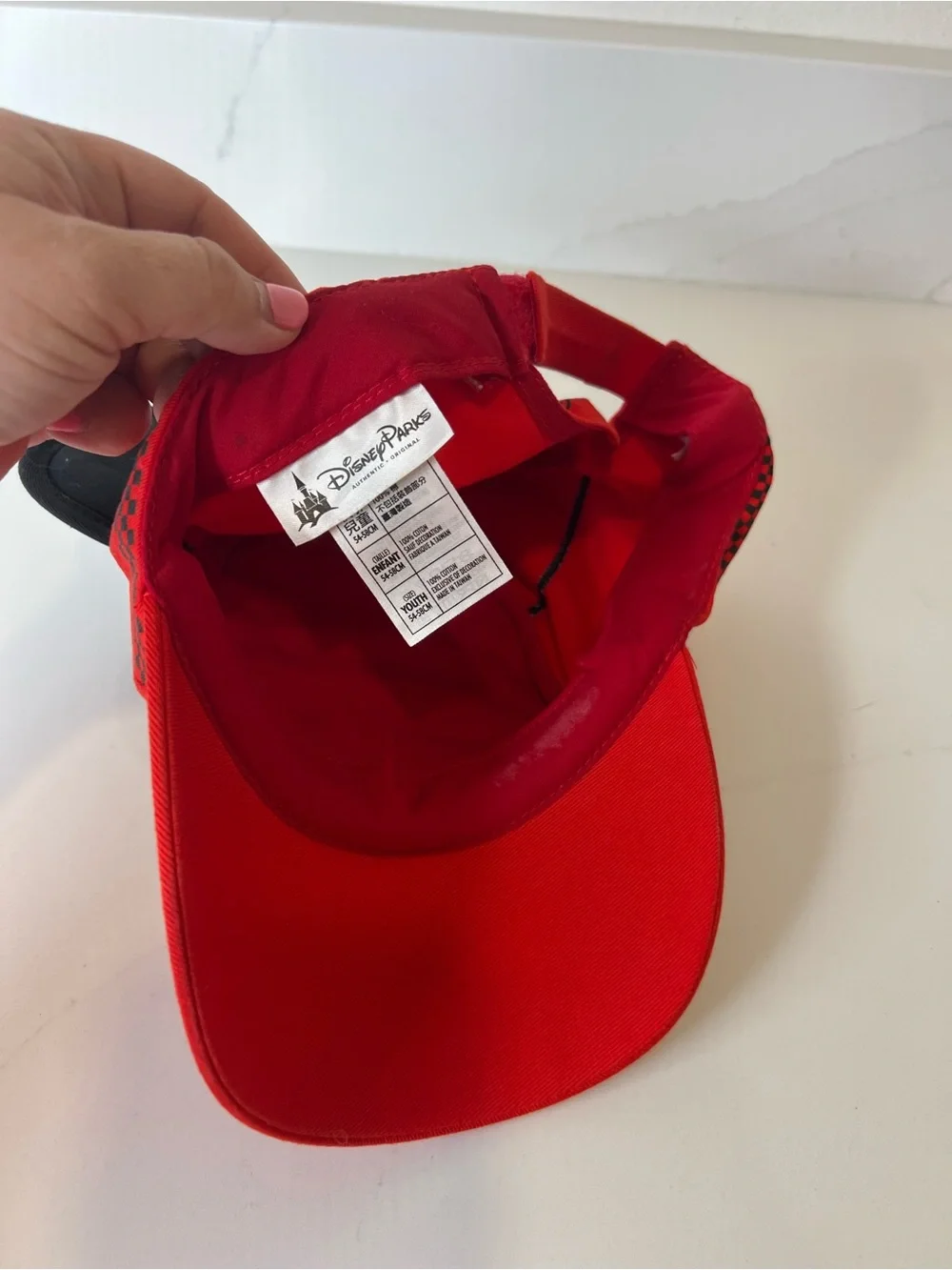 Disney Parks Red Lightning McQueen Kids Hat with Black Ears